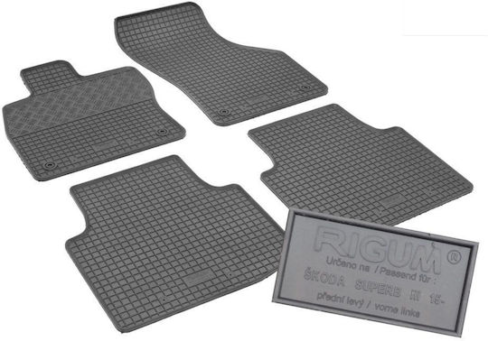 Rigum Set of Front and Rear Mats 4pcs for Skoda Superb III Black