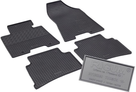 Rigum Set of Front and Rear Mats 4pcs for Kia Sportage Hyundai Tucson III Black