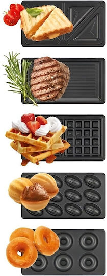 MPM Sandwich Maker Grill 750W Neagră