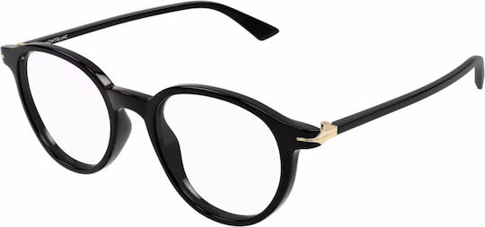 MontBlanc Men's Acetate Prescription Eyeglass Frame Black MB0340O 001