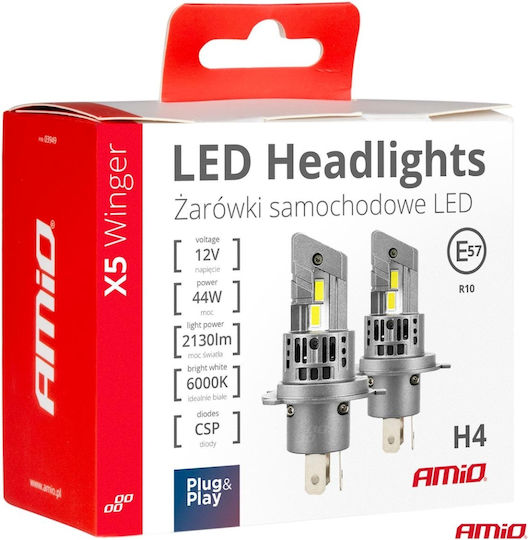 AMiO Lamps Car H7 Canbus LED 6000K Cold White 12V 40W 2pcs