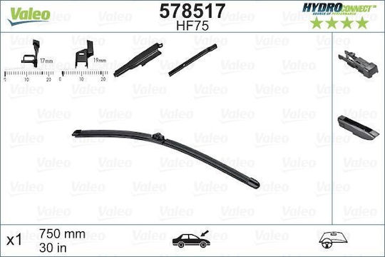 Valeo HydroConnect Υαλοκαθαριστήρας Αυτοκινήτου Οδηγού 750mm