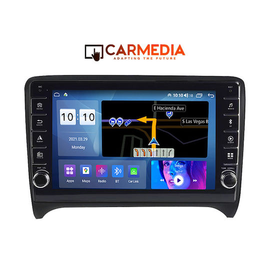 Carmedia Ηχοσύστημα Αυτοκινήτου για Audi TT 2007-2015 (Bluetooth/USB/WiFi/GPS/Apple-Carplay/Android-Auto) με Οθόνη Αφής 9"