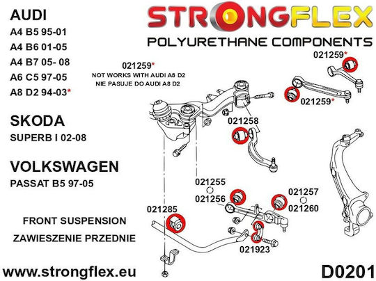 Strongflex Bushes for Audi A4 Seat Exeo 021260A