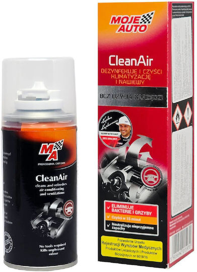 Moje Auto CleanAir Black Σπρέι Καθαρισμού για Air Condition Αυτοκινήτου 150ml