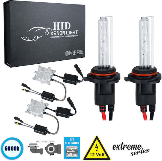 GloboStar Car Xenon Kit Extreme Series H10 CAN Bus 110W 9-16V 6000K Cold White