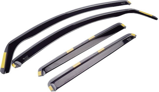 Heko Set of Windbreakers Front and Rear Car Dark Fime for Kia Rio 2005-2011 4pcs