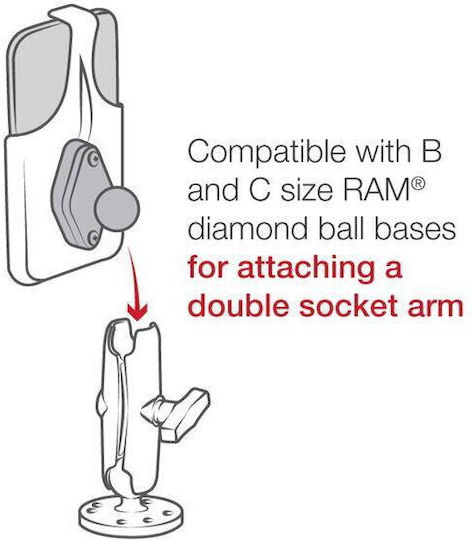 RAM Mount Cradle Θήκη για Βάση Κινητού Μοτοσυκλέτας