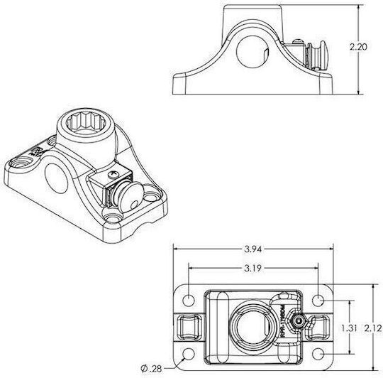 Ram Mounts Ram Rod Bulkhead Flat Surface Base