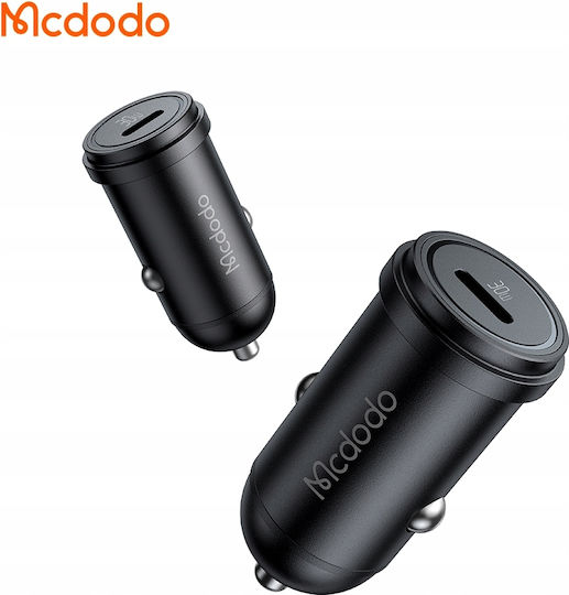 Mcdodo Cc-7491 Auto-Ladegerät 30W 5A Schnellladen mit einer Buchse 1xType-C Schwarz Farbe