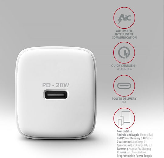 38w Pd20w + Qc3.0 Usb Auto-Ladegerät mit Usb zu Typ-c Datenkabel, Länge: 1m(weiß)
