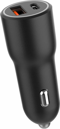 Art Auto-Ladegerät 38W mit Anschlüssen: 1xUSB 1xType-C
