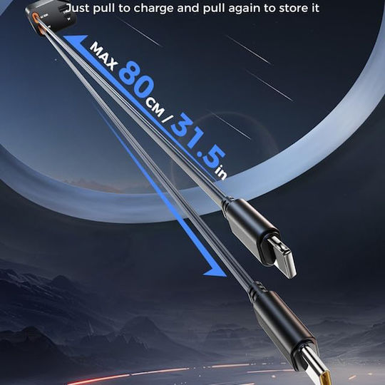 Techsuit Φορτιστής Αυτοκινήτου 69W 2.4A με Θύρες: 1xUSB 1xType-C μαζί με Καλώδιο Lightning / Type-C Γκρι Χρώμα