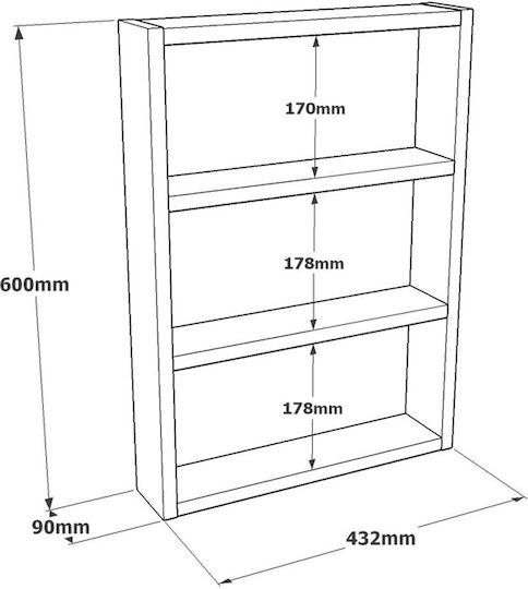 Wandregal Walnuss 43.2x9x60cm