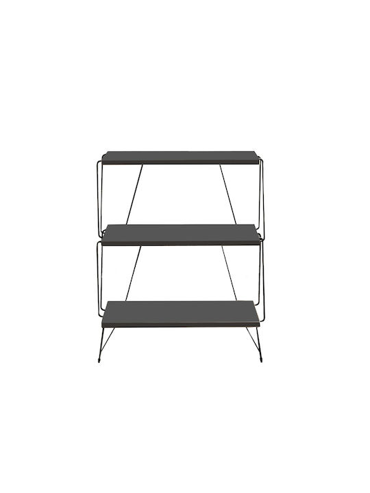 Bookcase Lazandos Charcoal / Black 48x31x75cm