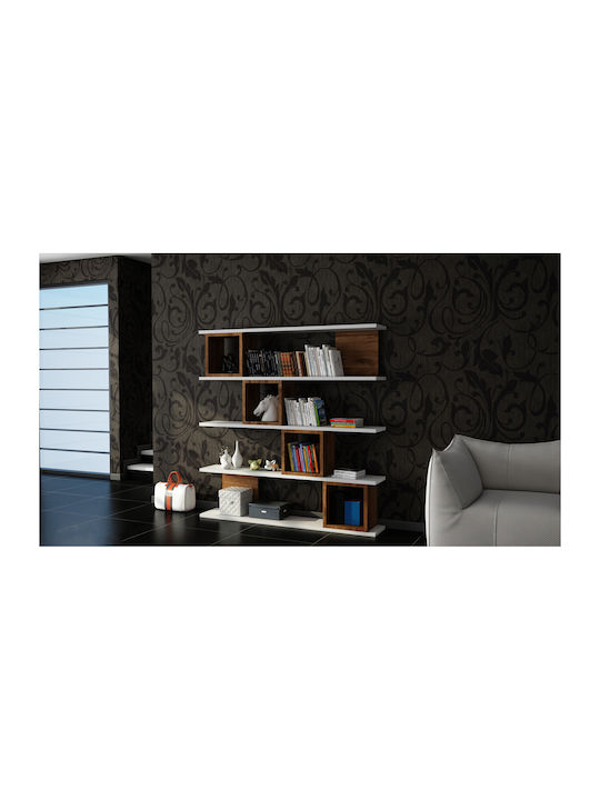 Βιβλιοθήκη Wind White-walnut 120x19.5x119.9εκ.