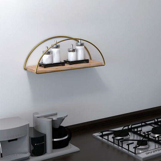Wall Shelf Dekoratif Gold-Brown 45x15x18cm
