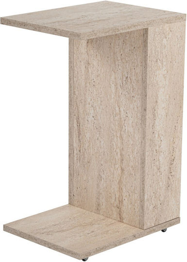 Rechteckiger Beistelltisch Filinta Holz Travertin Beige M30xL40xH63cm