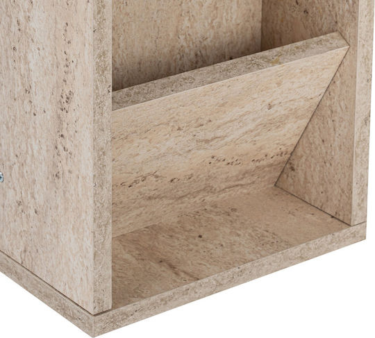 Rechteckiger Beistelltisch Filinta Holz Travertin Beige M30xL40xH63cm