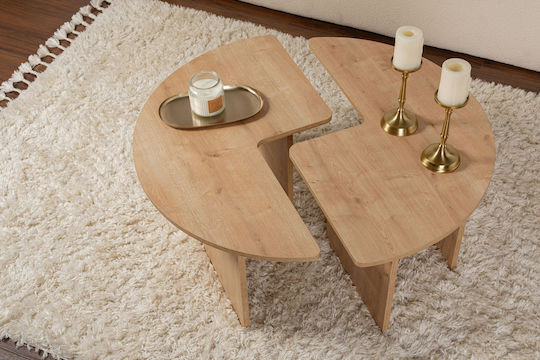 Rundes Zentral Kaffeetisch Moira Holz Eiche M90xB90xH41cm