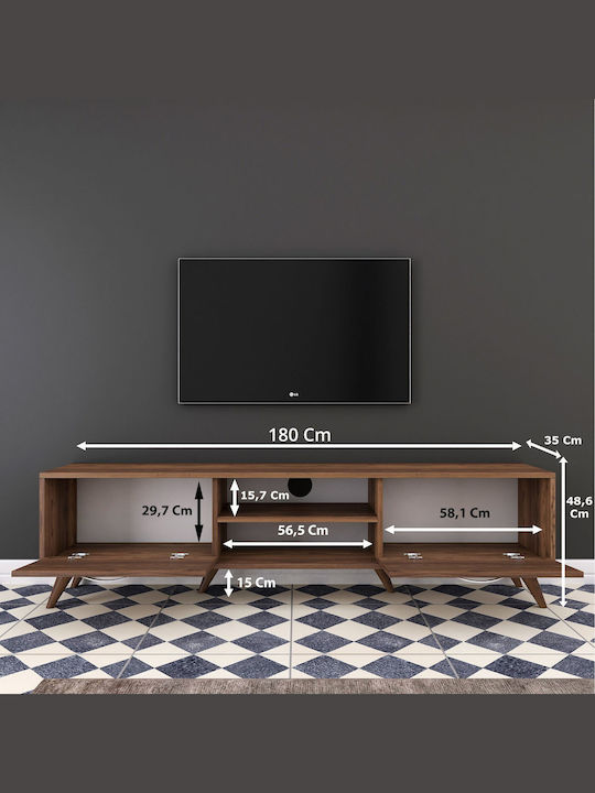 TV Stand Walnut L180xD35xH48.6cm
