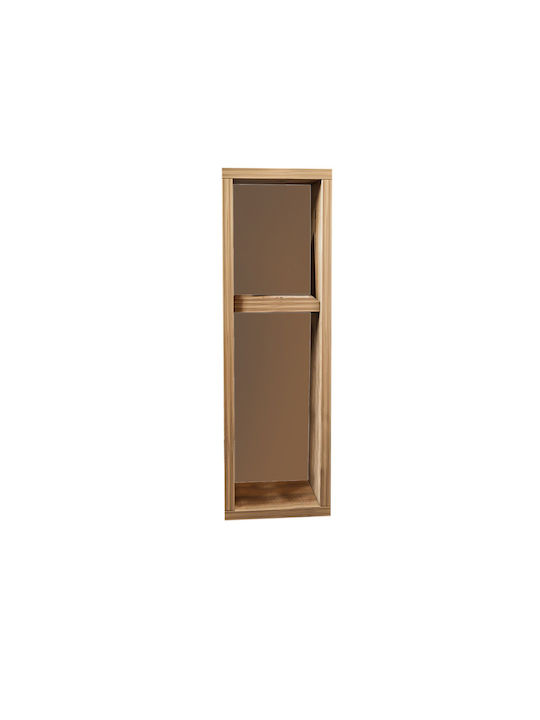 Wooden Bedside Table Natural Wood 20x15x65cm