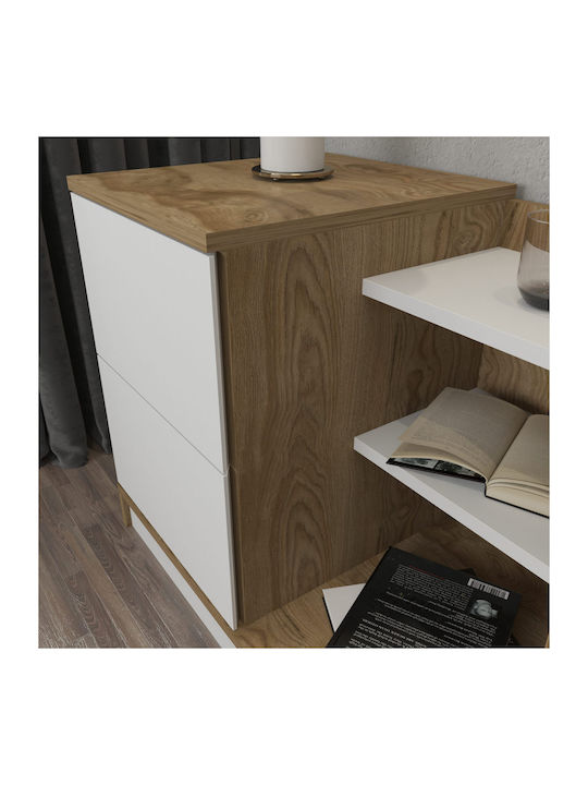 Bedside Table Rena Wooden Brown 72x45x60cm
