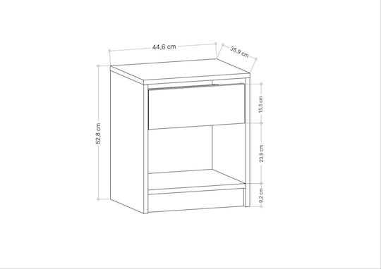 Κομοδίνο Sheridan Ξύλινο Μαύρο 44.6x35.9x52.8cm