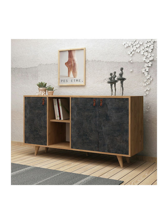 Μπουφές Planky Oak-dark Grey 140x40x86cm