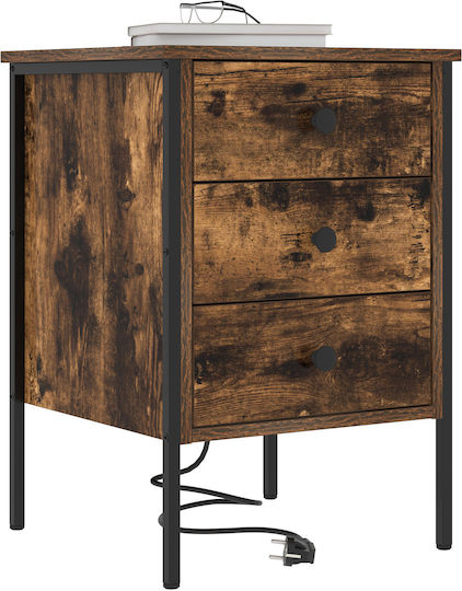 Sideboard Wooden with Drawers Smoky Oak 42x41x61cm