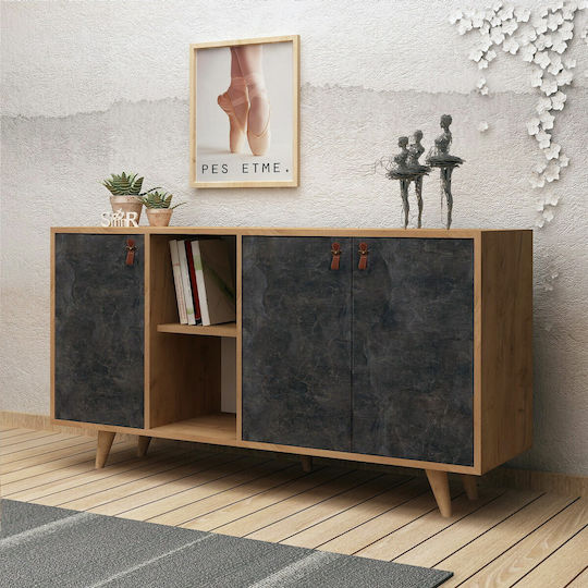 Μπουφές Planky Oak-dark Grey 140x40x86cm