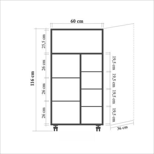 Мебели за съхранение Kiler дървен Multi 60x36x116см