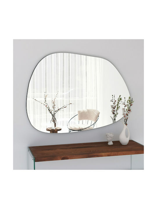 Aberto Design Amorphous Като Огледало за Стена с Бял Дърво Рамка 90x70см 1бр