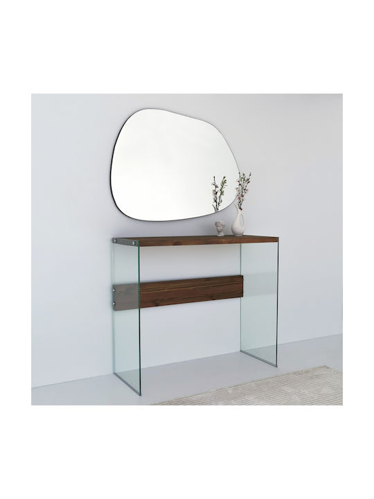 Aberto Design Amorphous Като Огледало за Стена с Бял Дърво Рамка 90x70см 1бр