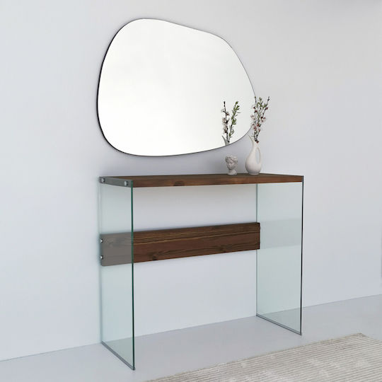 Aberto Design Amorphous Oglindă de Perete cu Alb Ramă din Lemn 90x70cm 1buc