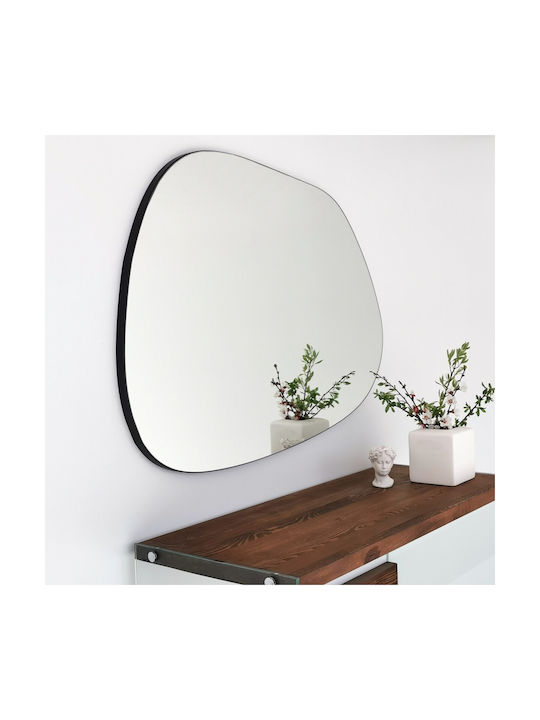 Aberto Design Amorphous Като Огледало за Стена с Бял Дърво Рамка 90x70см 1бр