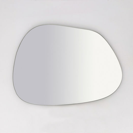 Aberto Design Amorphous Oglindă de Perete cu Alb Ramă din Lemn 90x70cm 1buc
