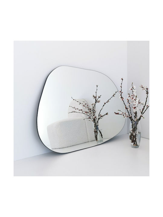 Aberto Design Amorphous Като Огледало за Стена с Бял Дърво Рамка 90x70см 1бр