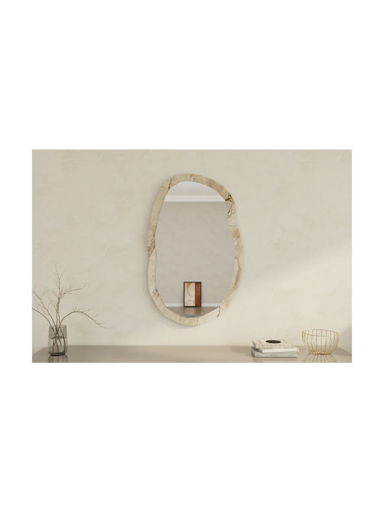 Wall Mirror Lossa 116sam1209 52x2.2x86cm Marble Effect Beige Hanah Home MDF