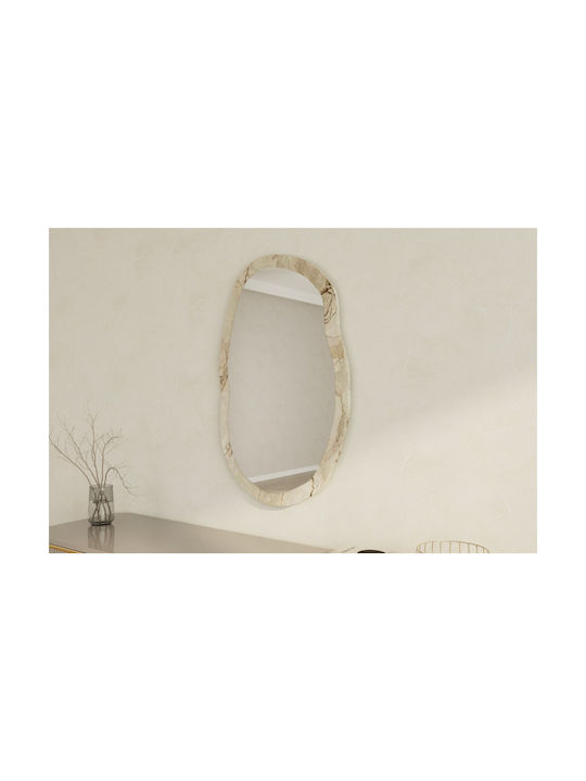 Wall Mirror Lossa 116sam1209 52x2.2x86cm Marble Effect Beige Hanah Home MDF