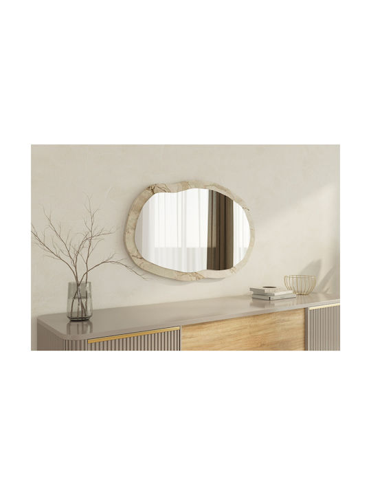 Wall Mirror Lossa 116sam1209 52x2.2x86cm Marble Effect Beige Hanah Home MDF