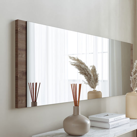 Aberto Design Basic Καθρέπτης Τοίχου Ολόσωμος με Καφέ Ξύλινο Πλαίσιο 120x40cm