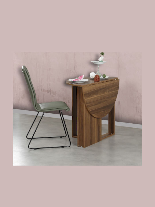 Middle Τραπέζι Τραπεζαρίας Ξύλινο Walnut 90x45x77εκ.