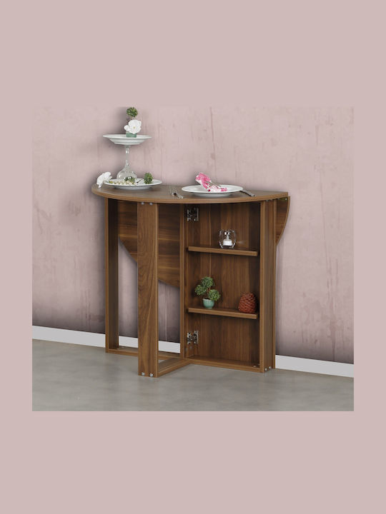 Middle Τραπέζι Τραπεζαρίας Ξύλινο Walnut 90x45x77εκ.