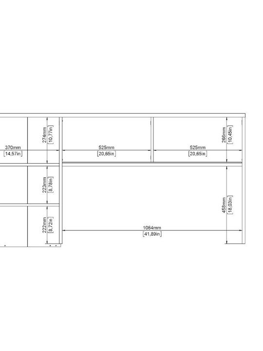 Γραφείο Function Plus Ξύλινο με Βιβλιοθήκη Jackson Hickory 149x48x156.2εκ.