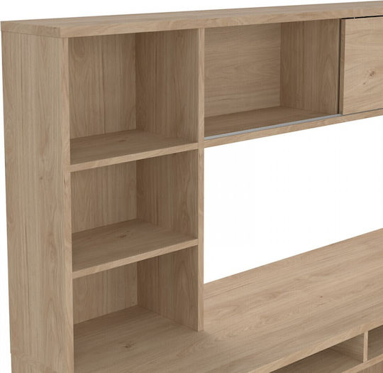 Desk Function Plus Wooden with Bookshelf Jackson Hickory 149x48x156.2cm