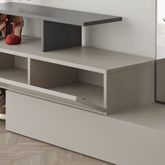 Ramda Mobilier de Intrare cu Dulap pentru Pantofi Light Mocha-anthracite 137x35x154cm