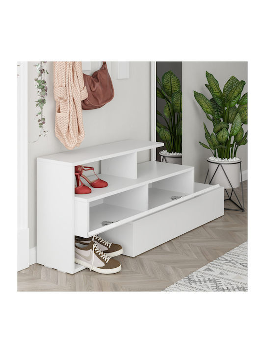 Ramda Έπιπλο Εισόδου με Παπουτσοθήκη White 137x35x154εκ.