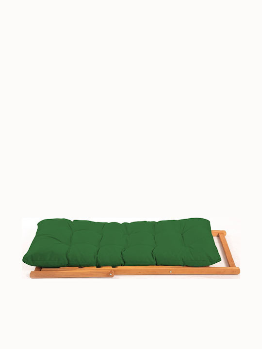 Deckchairs Wooden with Green Fabric 59x44x90cm