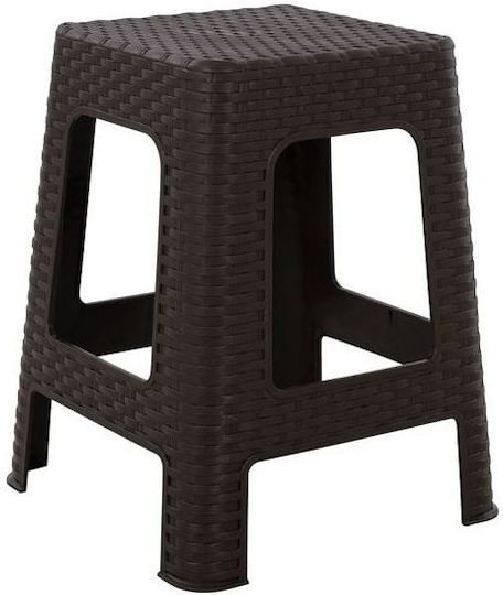 Σκαμπό Εξωτερικού Χώρου Rattan Καφέ 28.5x28x45cm